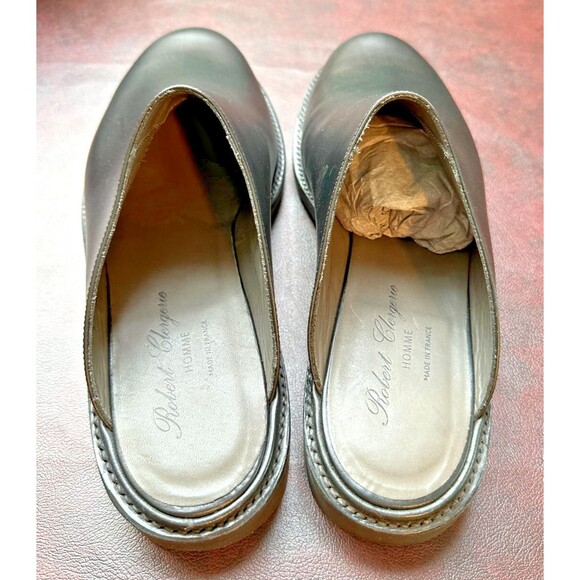 Robert Clergerie Men's Leather Slip-On Shoe Clog Black Luxury Paris mule  $650 - Picture 5 of 9